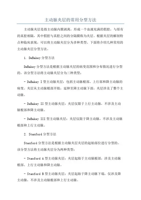 主动脉夹层的常用分型方法