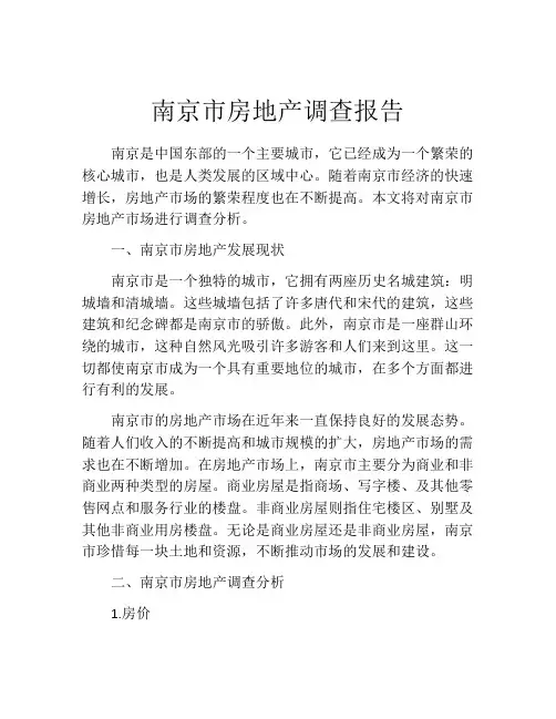 南京市房地产调查报告