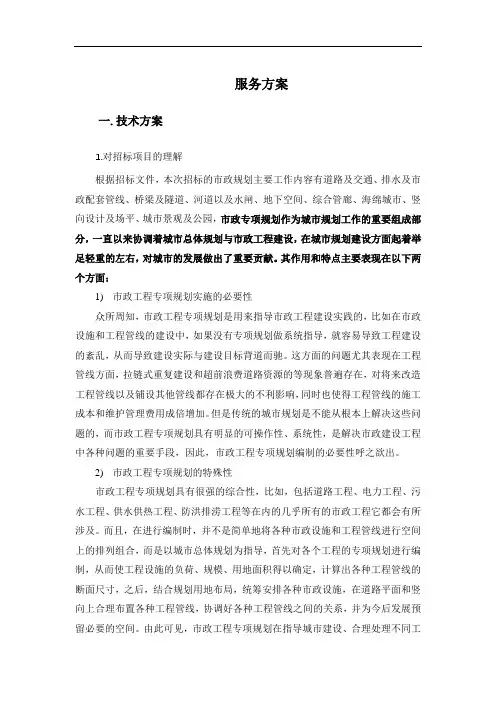市政工程专项规划投标模版(技术标)