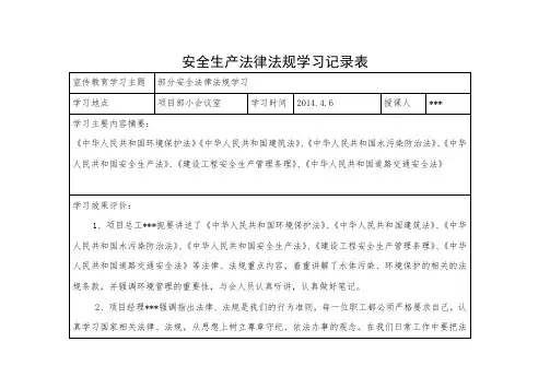 安全法律法规学习记录.资料讲解