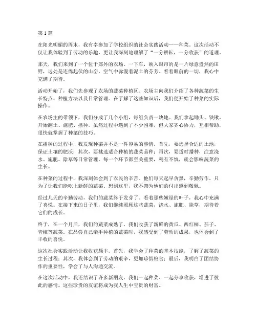 社会实践活动_种菜作文(3篇)