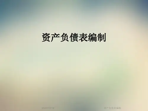 资产负债表编制