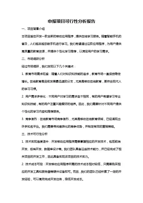 申报项目可行性分析报告