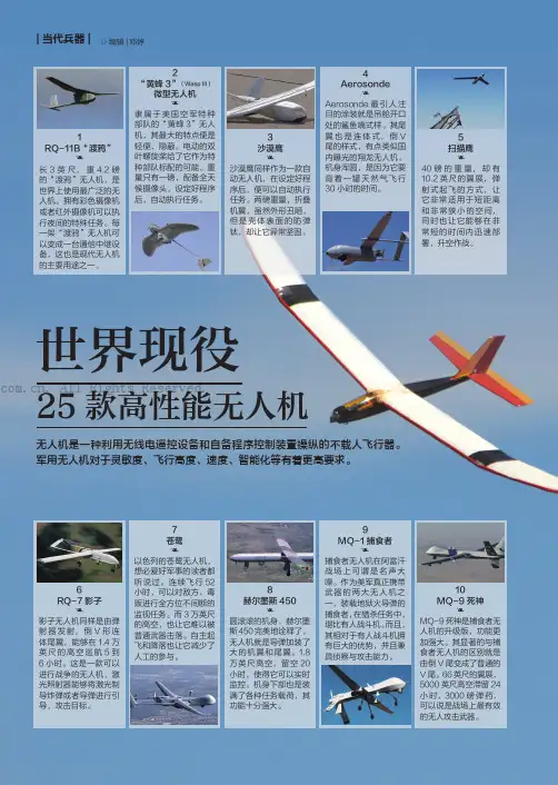 世界现役25款高性能无人机