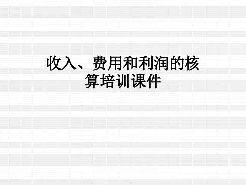 收入、费用和利润的核算培训课件