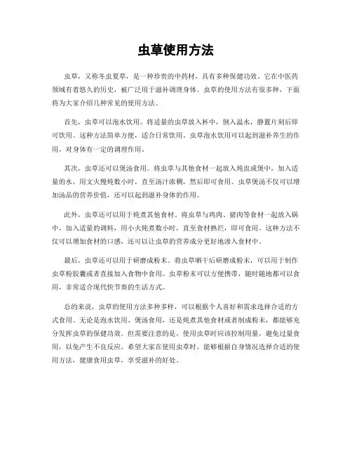 虫草使用方法