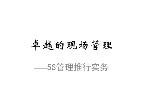 卓越的现场管理-5S管理推行实务