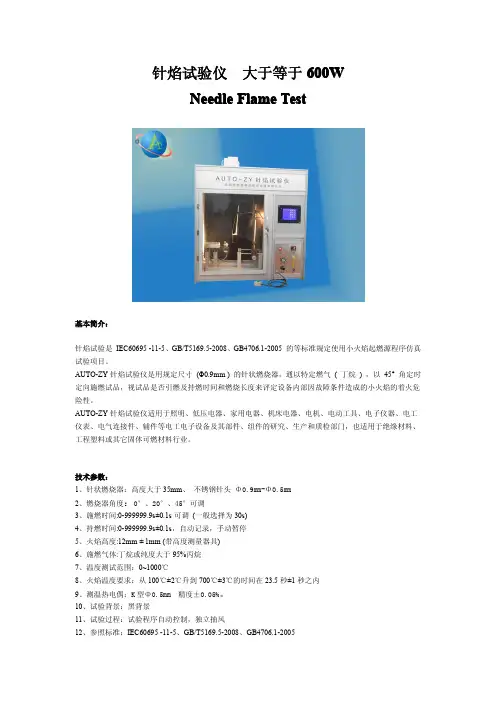 选择针焰试验仪Needle Flame Test  参考比对