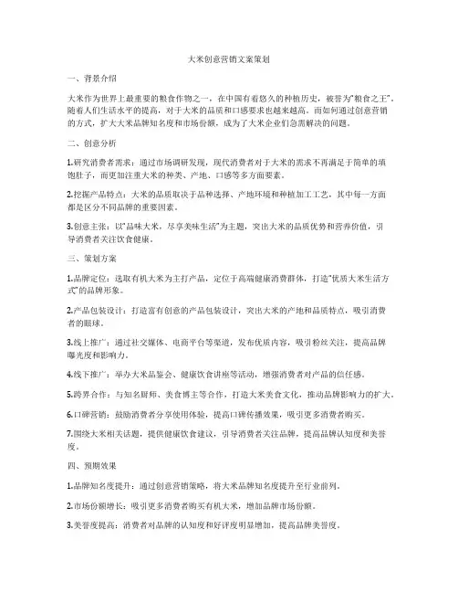大米创意营销文案策划