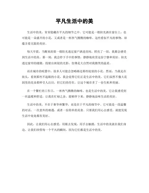 平凡生活中的美