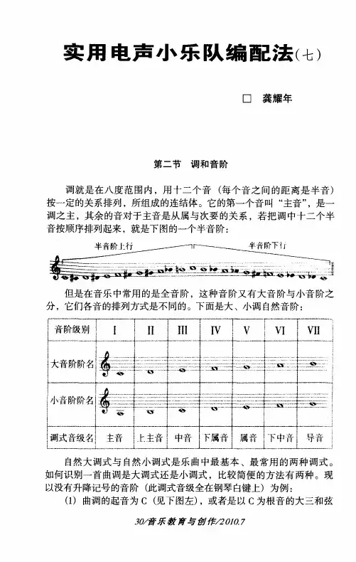 实用电声小乐队编配法(七)
