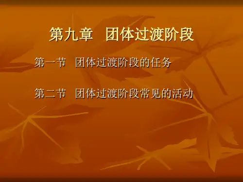 团体心理辅导第九章 团体过渡阶段[精]
