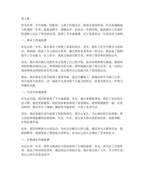 年度总结成就感(3篇)