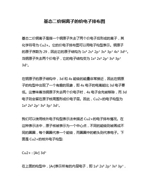 基态二价铜离子的价电子排布图
