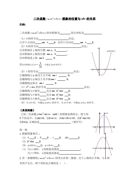二次函数与a,b,c的关系