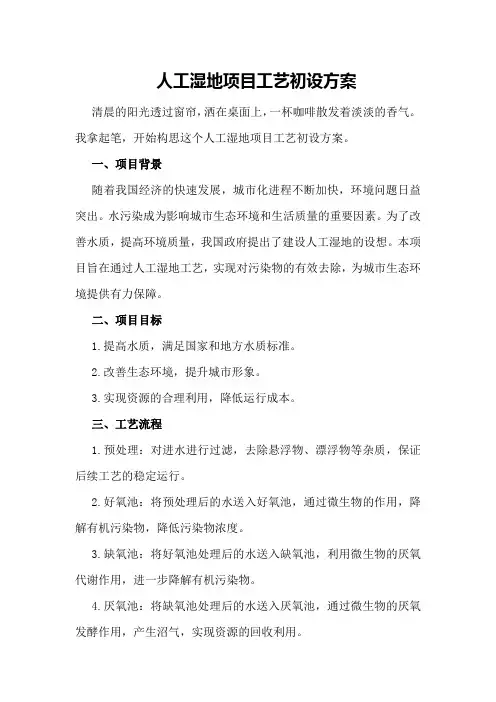 人工湿地项目工艺初设方案