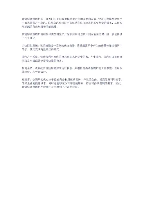 玻璃窑 余热锅炉