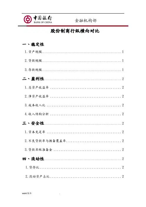 12家股份制商业银行纵横向分析