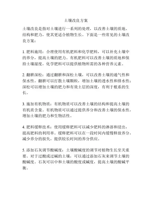 土壤改良方案