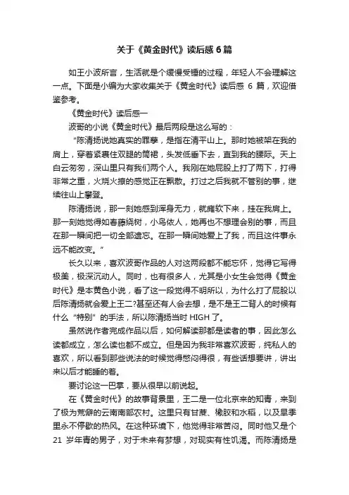 关于《黄金时代》读后感6篇