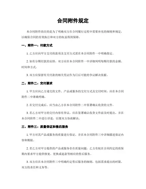合同附件规定