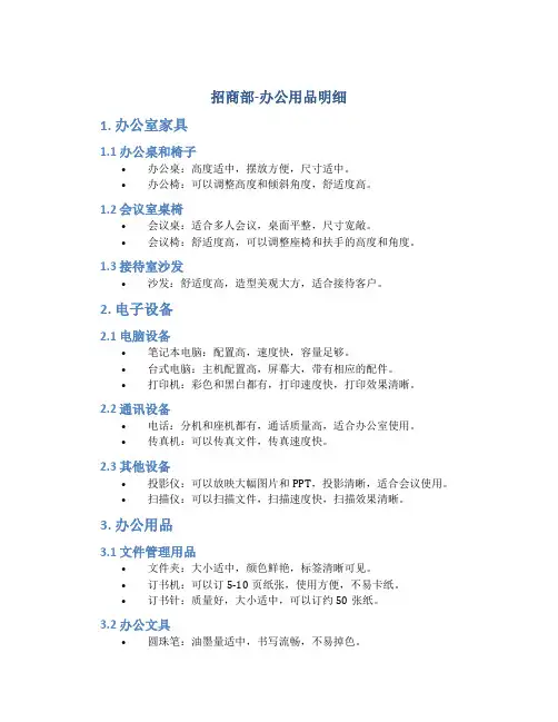 招商部-办公用品明细
