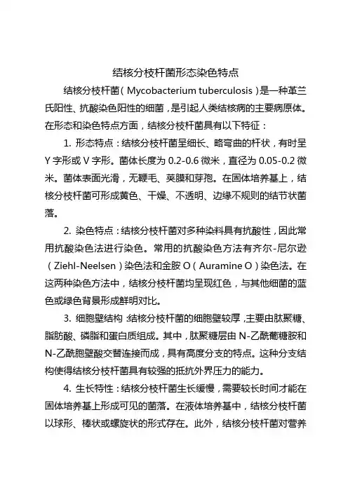 结核分枝杆菌形态染色特点