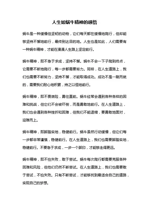 人生如蜗牛精神的感悟