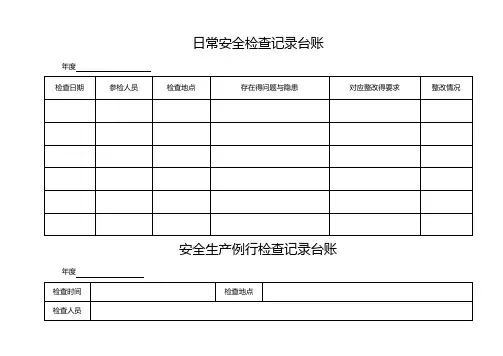 日常安全检查记录台账