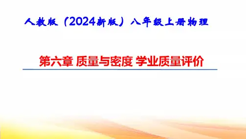 人教版(2024新版)八年级上册物理第六章 质量与密度 学业质量评价 课件