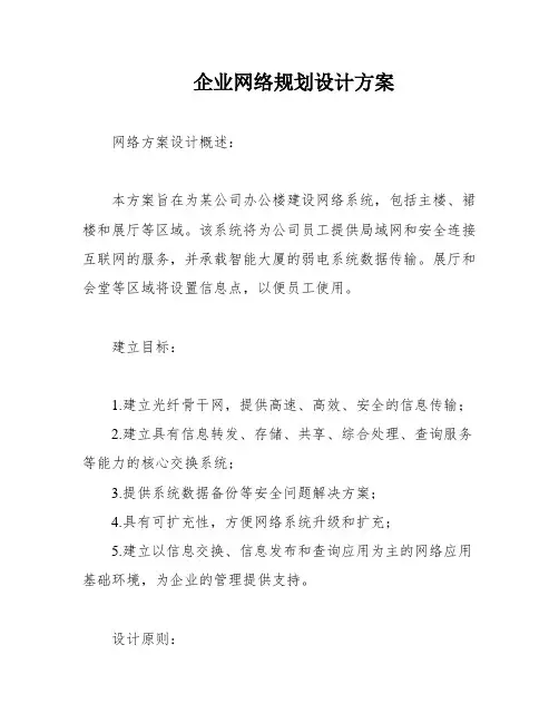 企业网络规划设计方案