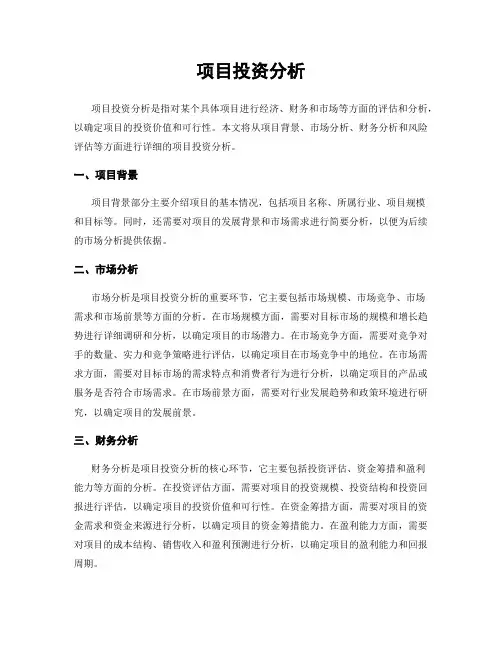 项目投资分析