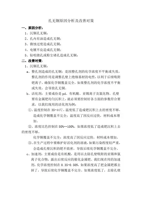 孔无铜分析