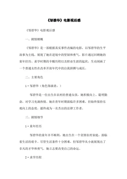 《邹碧华》电影观后感