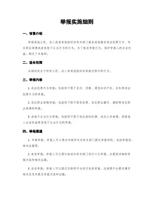 举报实施细则