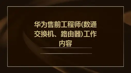 2024版华为售前工程师(数通交换机、路由器)工作内容