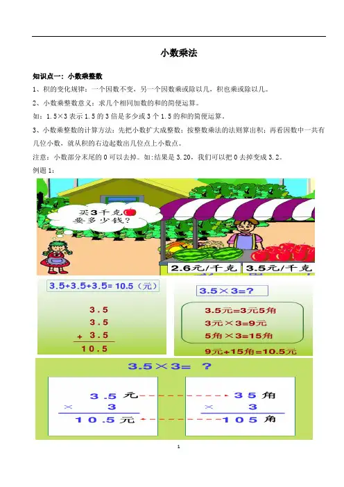 小数乘法(知识点+练习)
