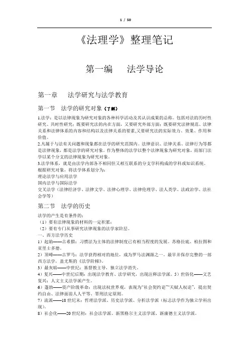 法理学笔记重点