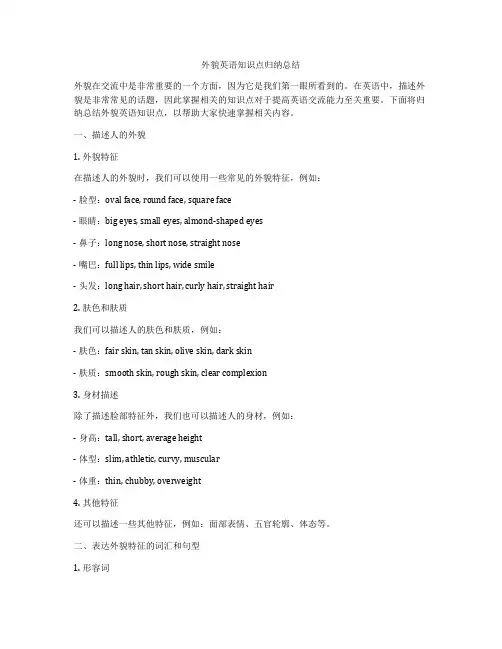 外貌英语知识点归纳总结