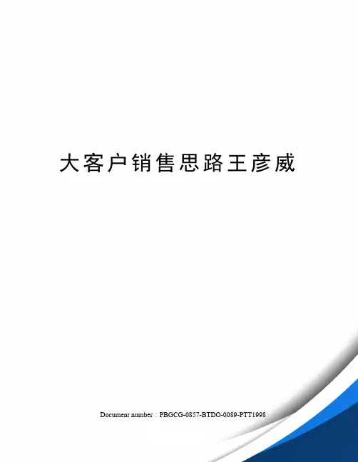 大客户销售思路王彦威