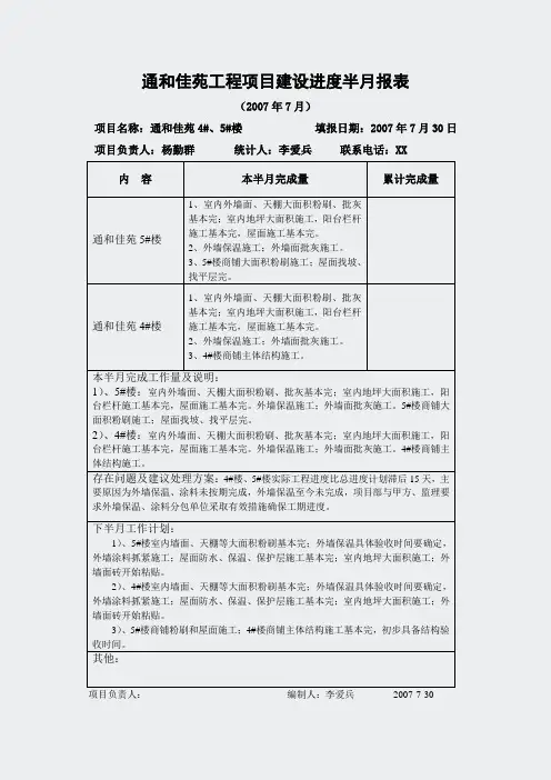 进度计划-730进度半月报表