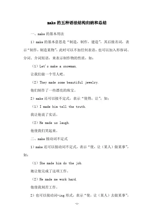 make的五种语法结构归纳和总结
