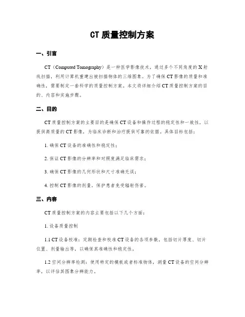 CT质量控制方案