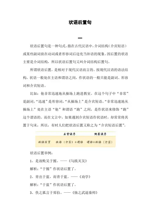 状语后置句