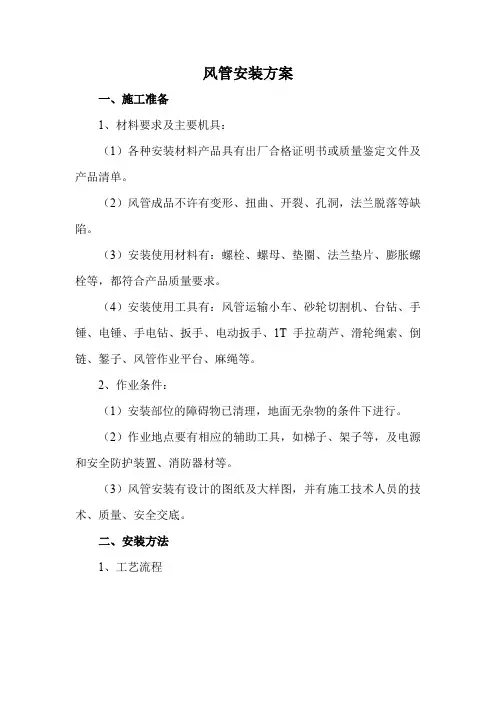 风管安装方案
