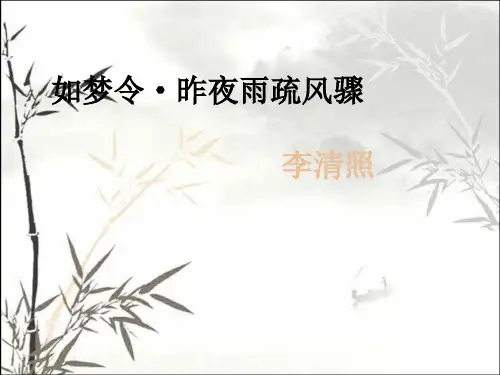 如梦令·昨夜雨疏风骤 PPT课件