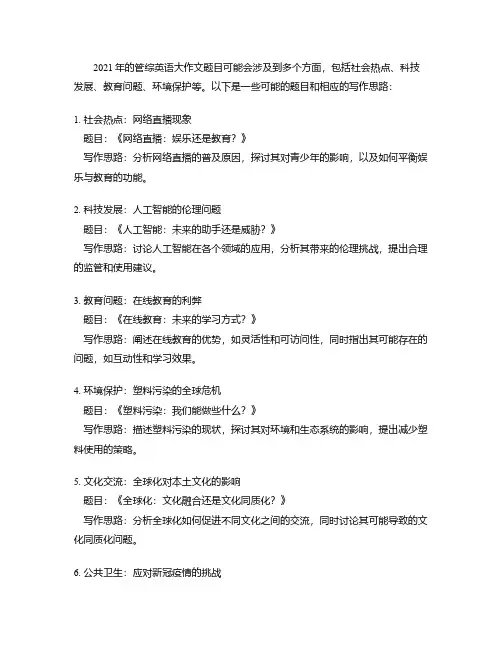 2021年管综英语大作文