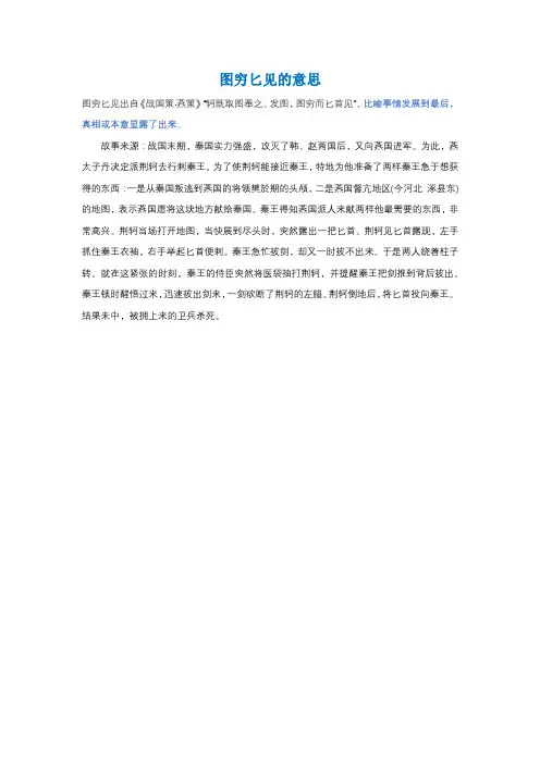 图穷匕见的意思