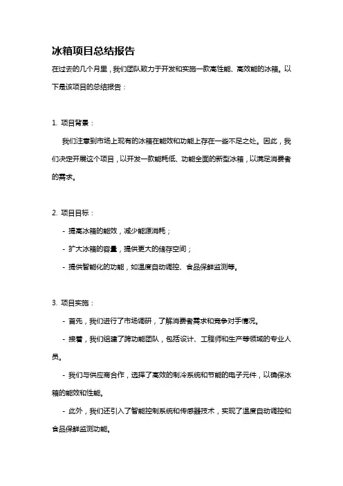 冰箱项目总结报告