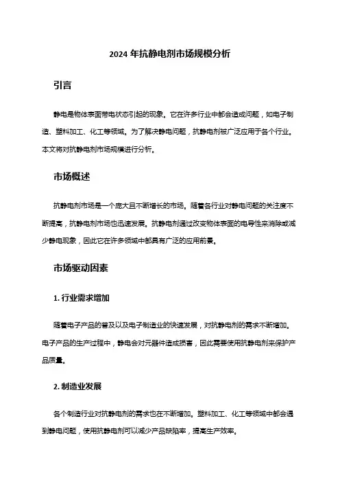 2024年抗静电剂市场规模分析